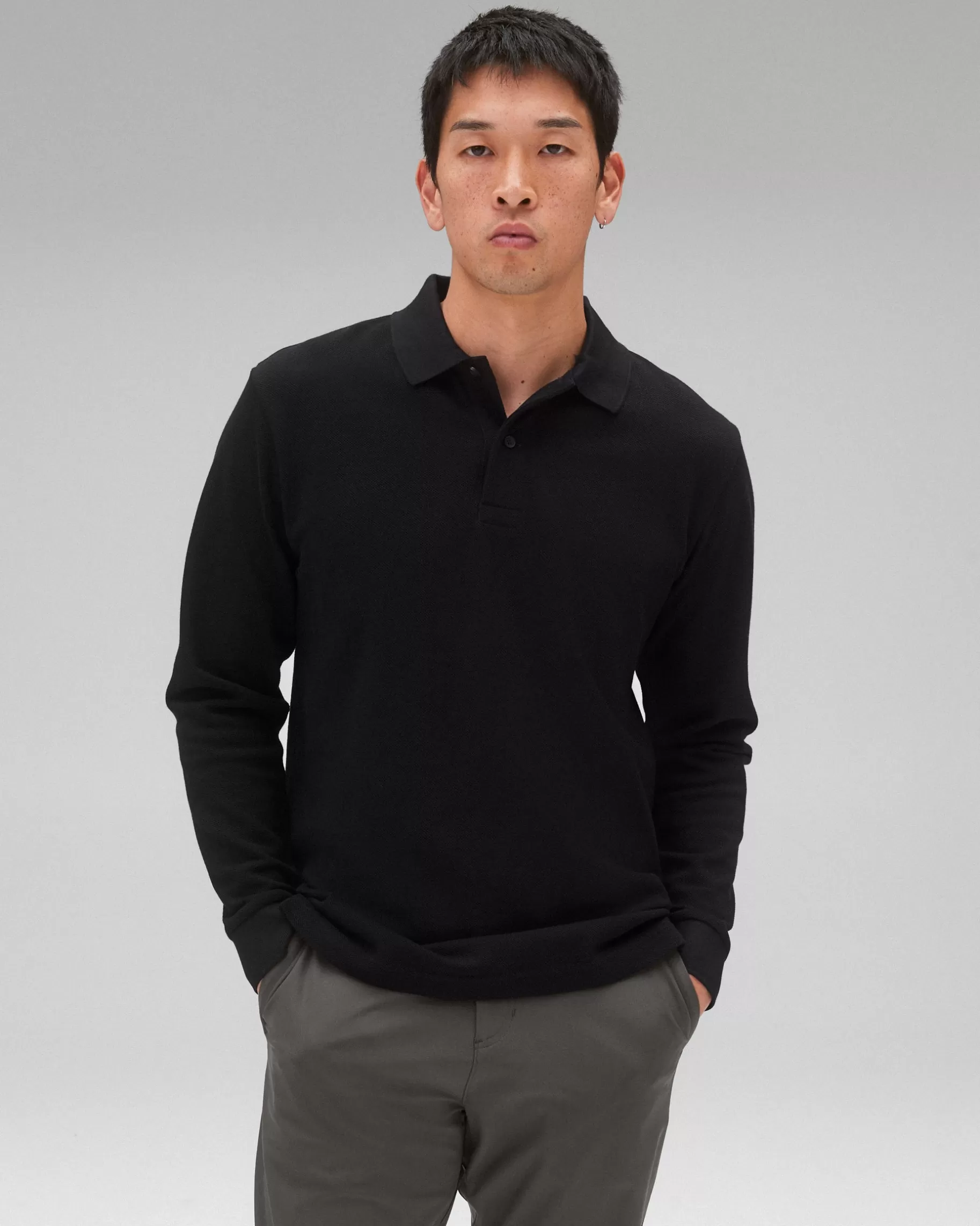 Athletic Pique Academy Long Sleeve Polo | Reigning Champ Store