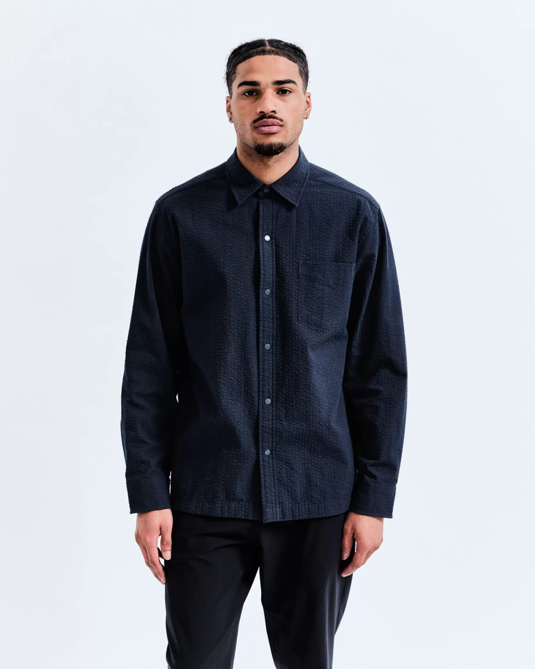 Cotton Seersucker Campus Overshirt | Reigning Champ Best