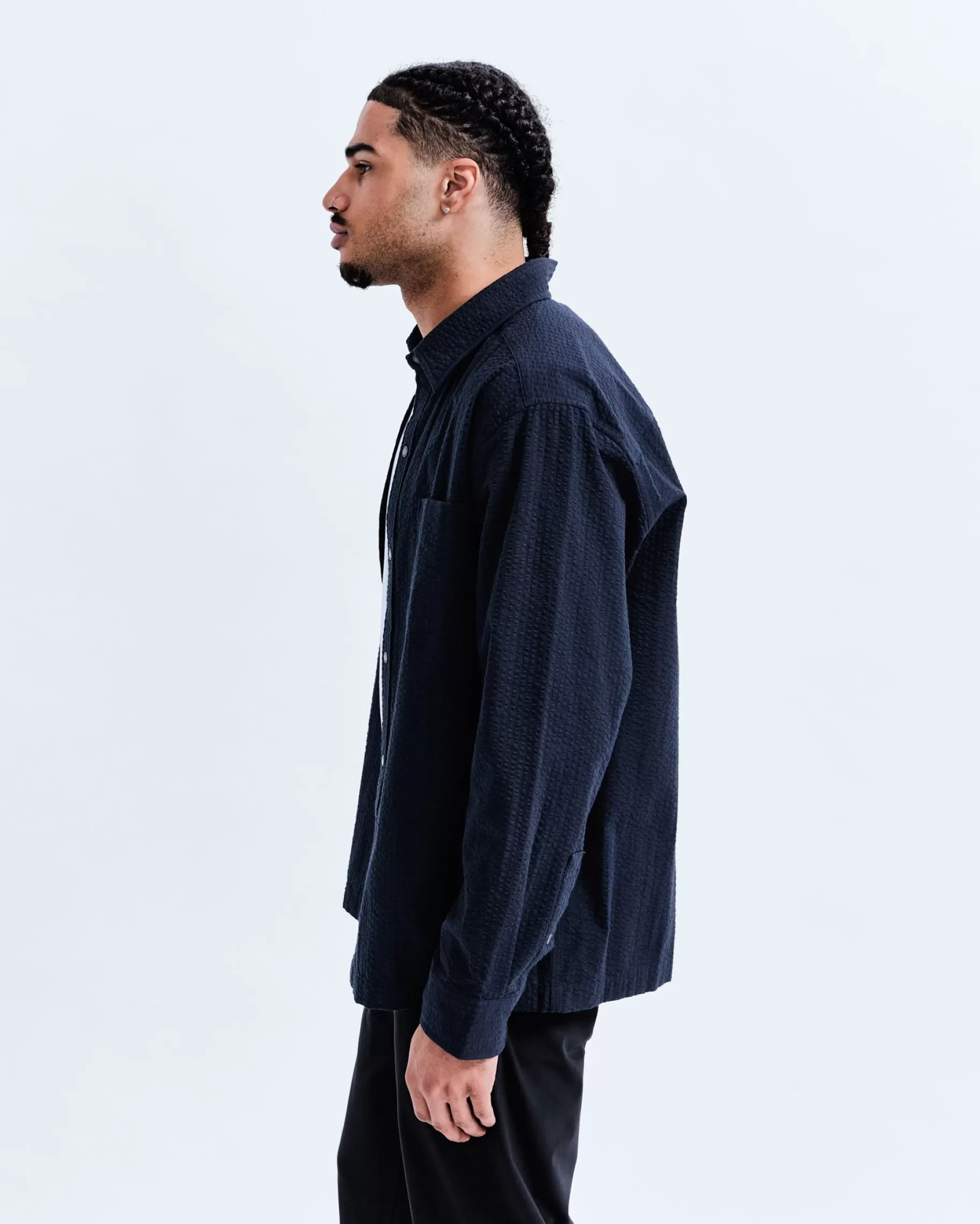 Cotton Seersucker Campus Overshirt | Reigning Champ Best