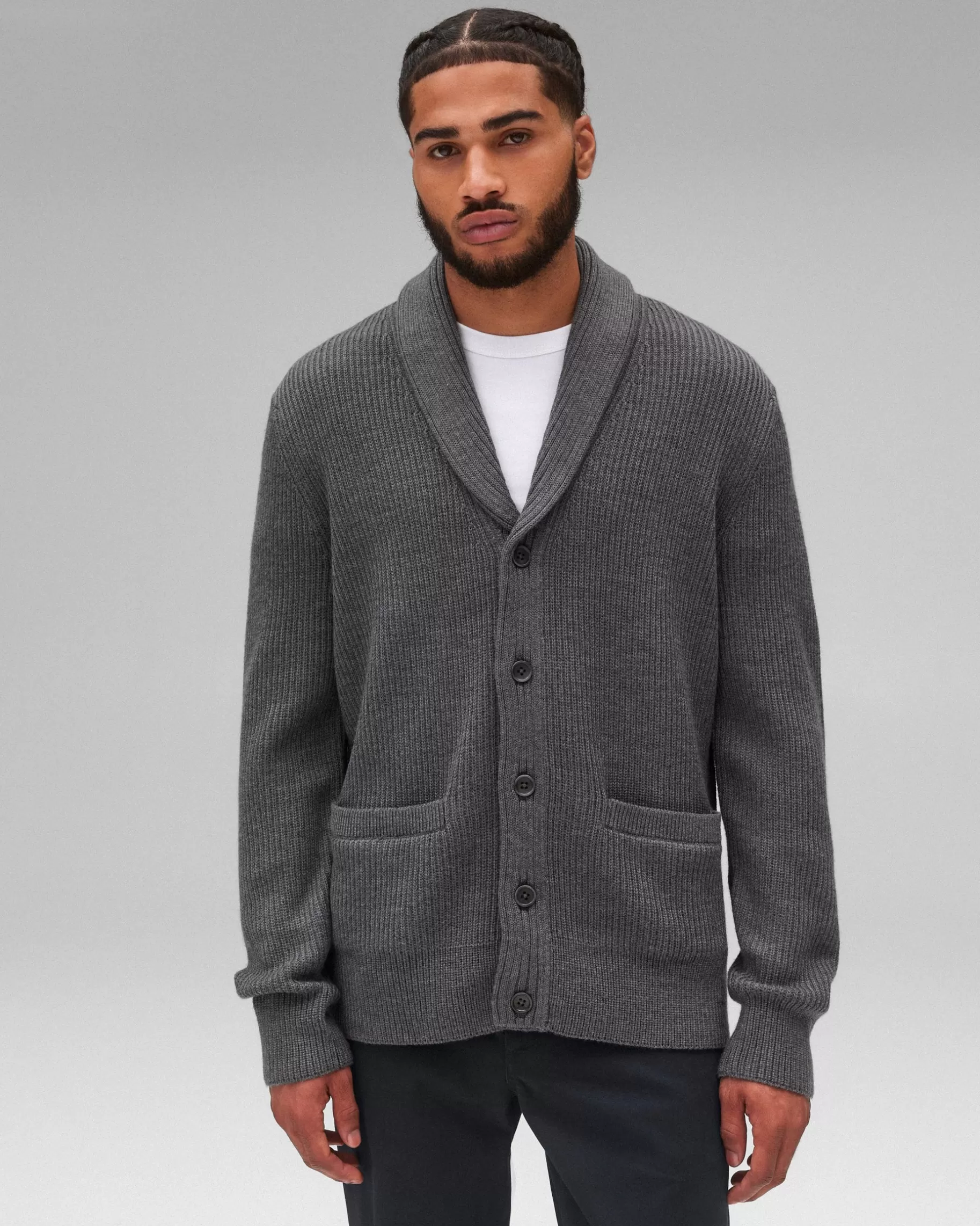 Merino Rib Vinnie Shawl Cardigan | Reigning Champ Store