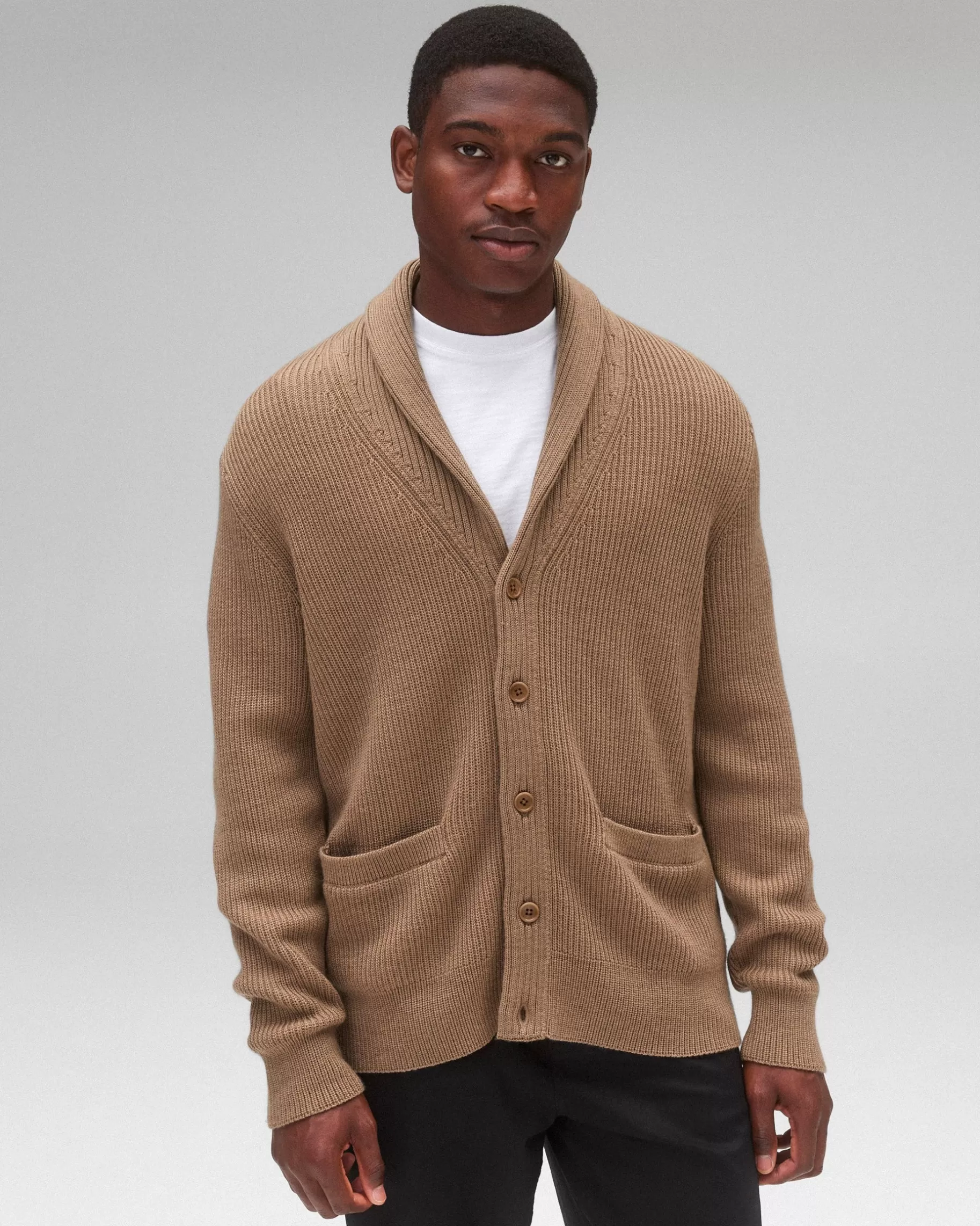 Merino Rib Vinnie Shawl Cardigan | Reigning Champ Cheap