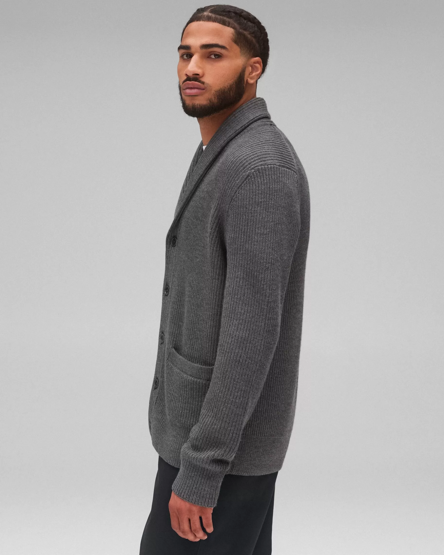 Merino Rib Vinnie Shawl Cardigan | Reigning Champ Store