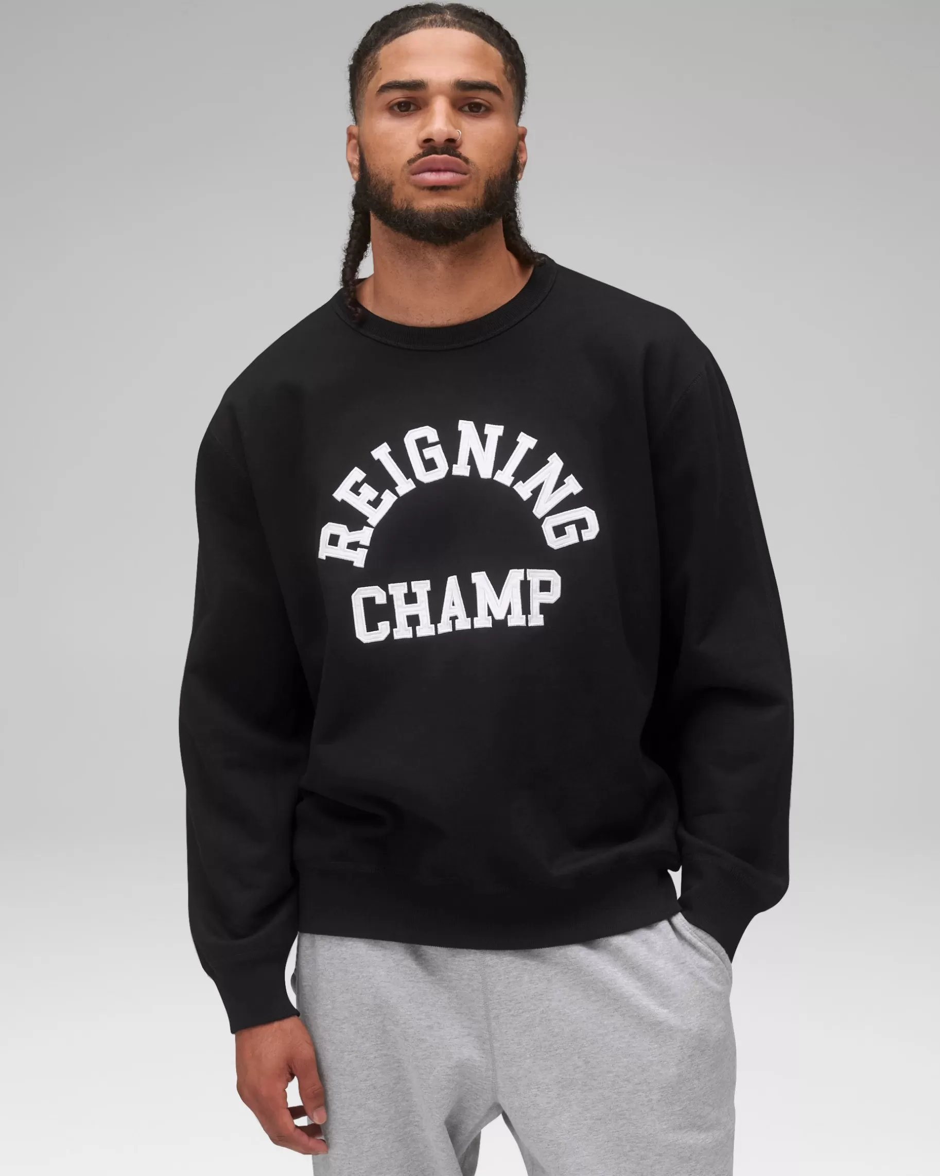 Midweight Terry Arch Logo Crewneck | Reigning Champ New