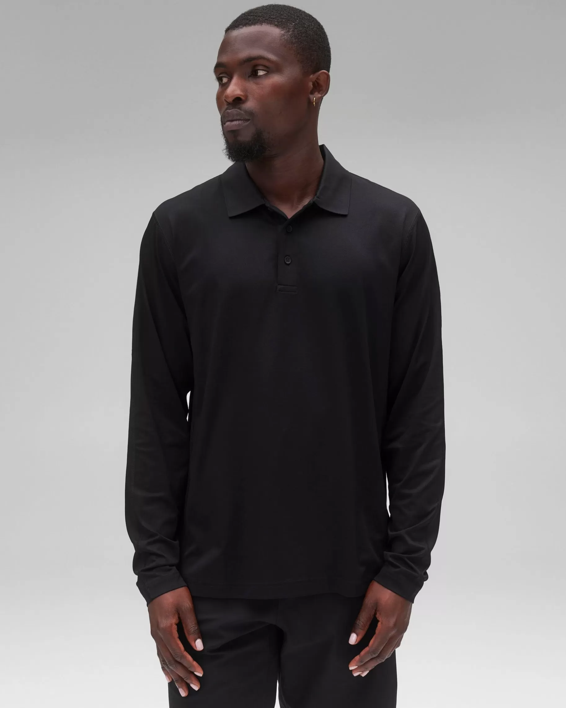 Tech Pique Playoff Long Sleeve Polo | Reigning Champ Discount